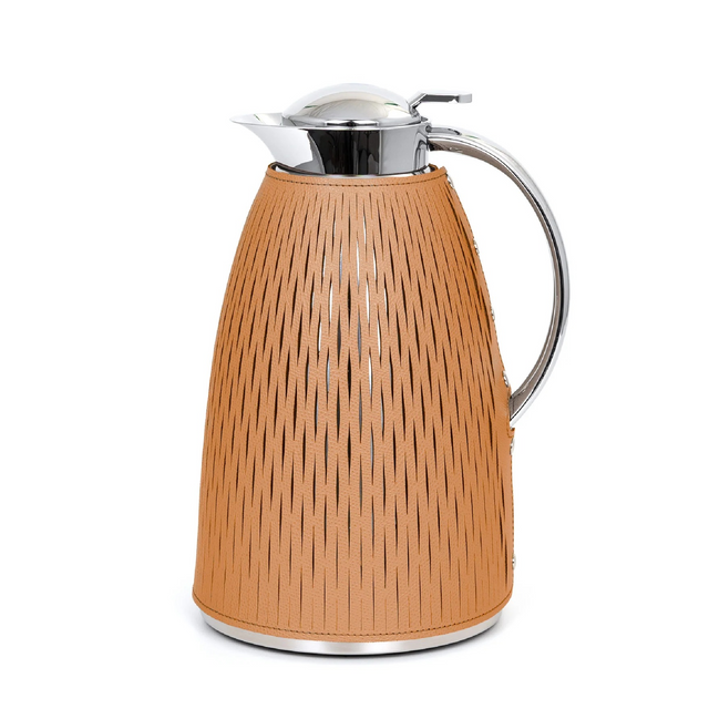 Leather Covered Glass Thermal Carafe | Pinetti Janine | OROA.com