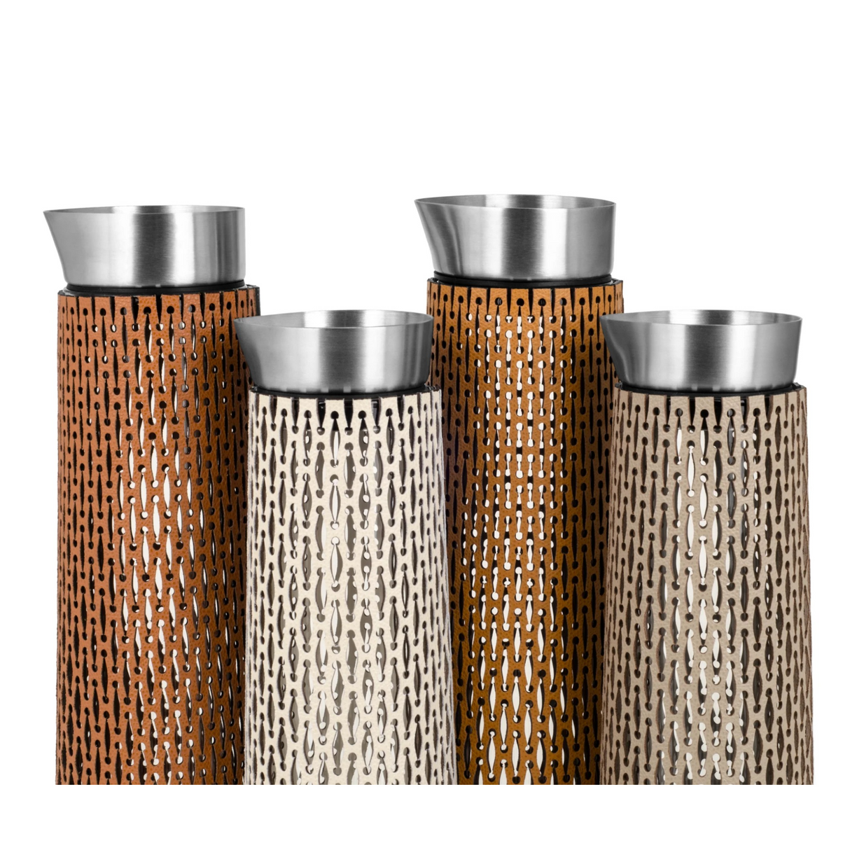 Leather-Wrapped Glass Carafe | Pinetti Sophie | OROA.com