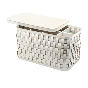 Woven Leather Shoes Basket | Pinetti Demetra | OROA.com