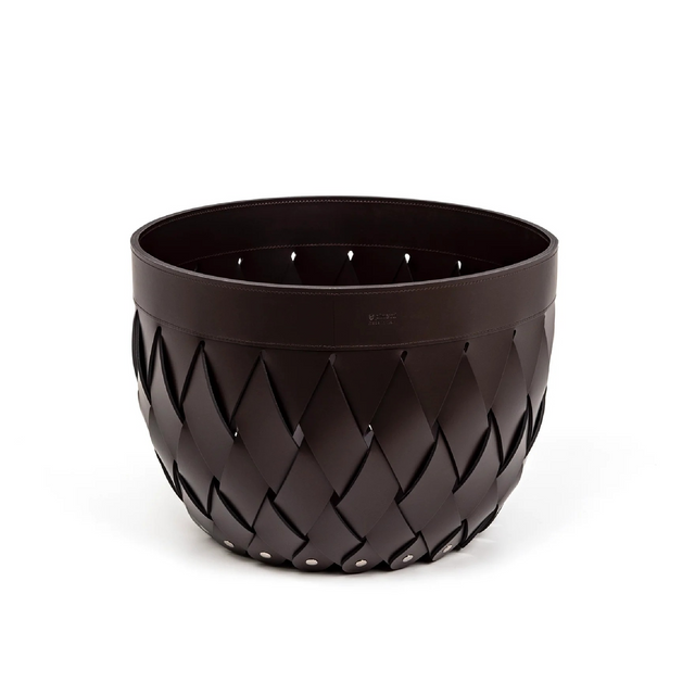 Handwoven Leather Outdoor Basket S | Pinetti Canaria | OROA.com
