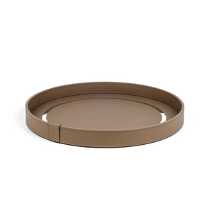 Calfskin Leather Round Tray | Pinetti Venere | OROA.com