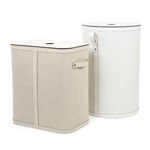 Round Lidded Leather Basket | Pinetti Roda | OROA.com