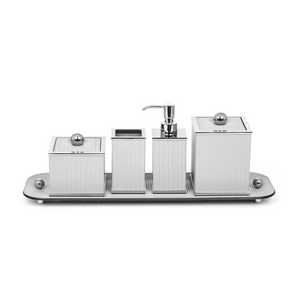 Leather Covered Square Bathroom Set | Pinetti Olimpia | OROA.com