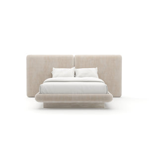 Ivory Velvet 2-Panel King Bed | Caracole Overlap