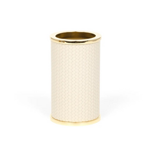 Leather Covered Round Bathroom Set | Pinetti Olimpia | OROA.com