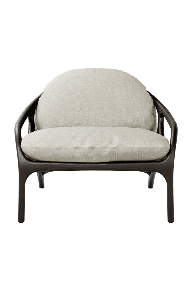 Beige Chenille Lounge Chair | Morpho By Tomorrowland Vime | Oroa.com