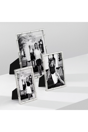 Silver-Plated Faux-Bamboo Picture Frame | Eichholtz Holden - L | Oroa.com