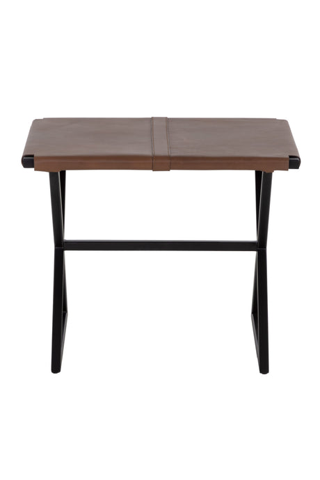 Brown Leather Stool Modern European furniture - - www.oroa.com