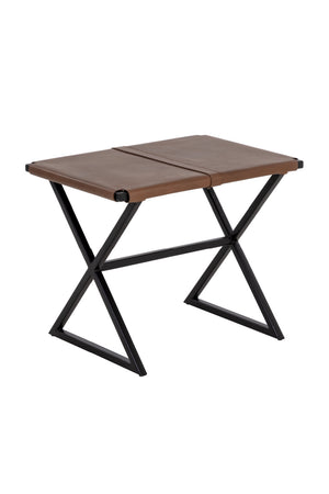 Brown Leather Stool Modern European furniture - - www.oroa.com