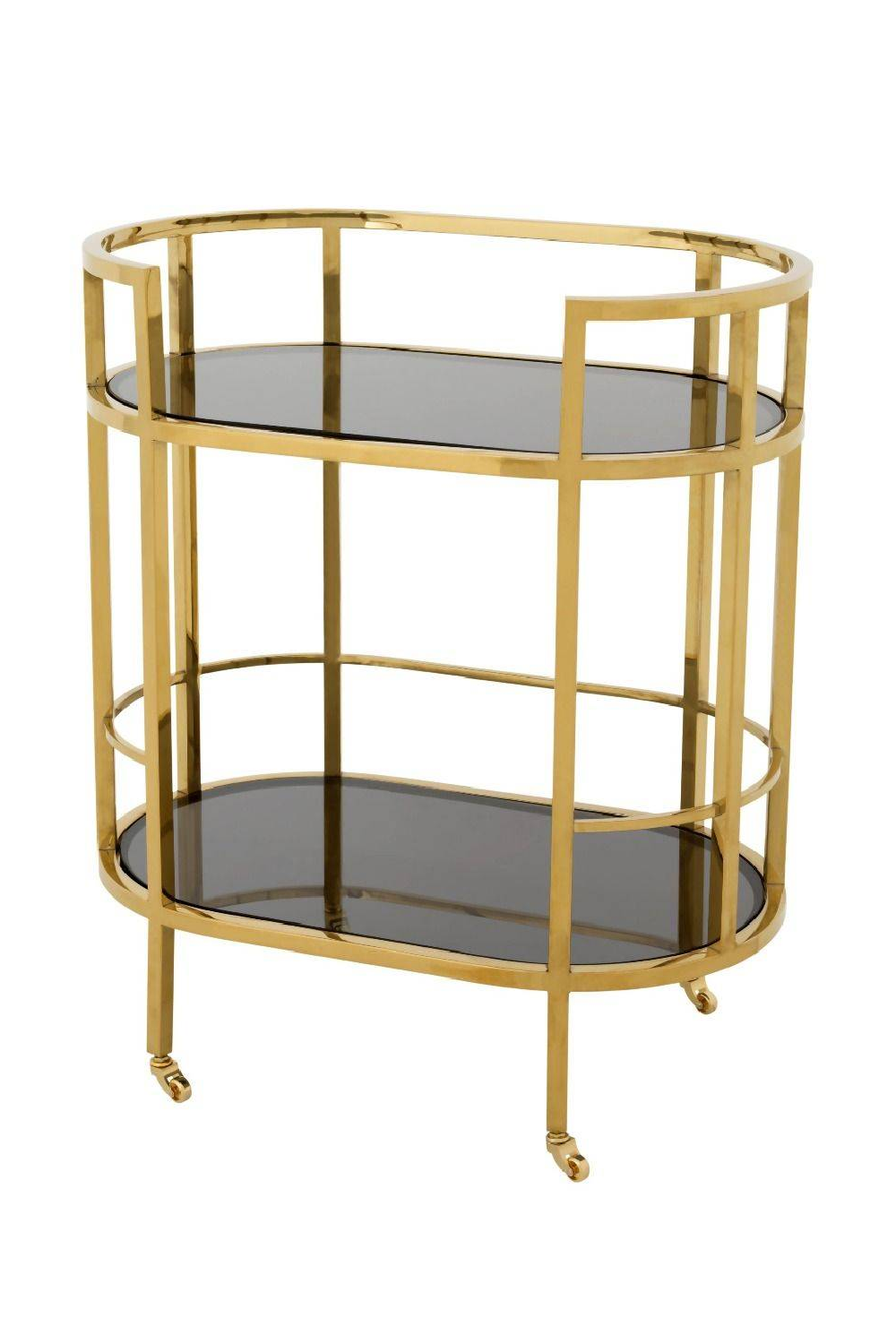 Smoked Glass 2-Layer Trolley | Eichholtz Townhouse | Oroa.com