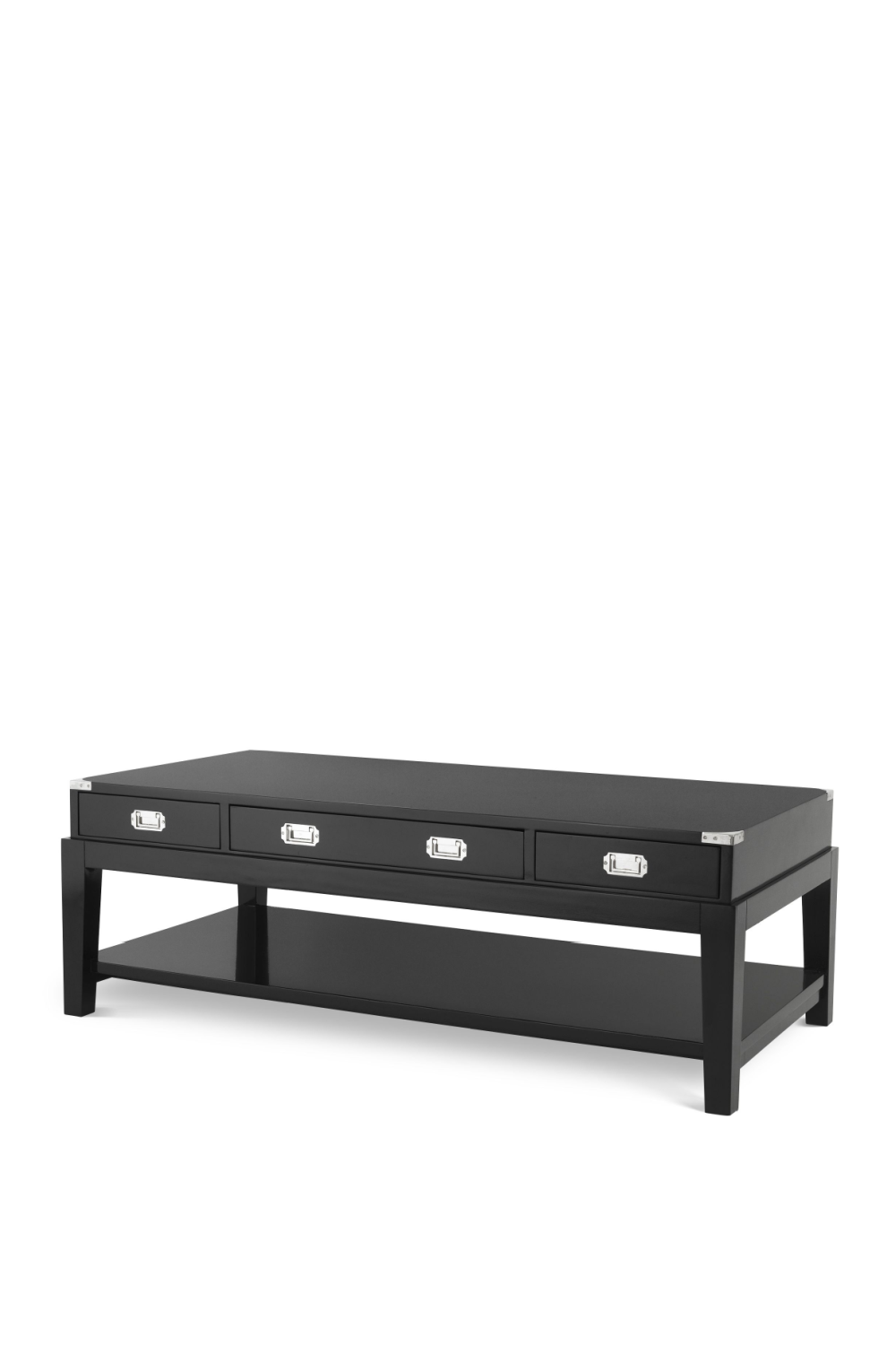 Black 3 Drawer Coffee Table | Eichholtz Military | OROA TRADE