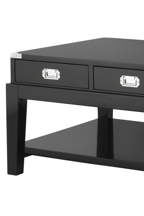 Black 3 Drawer Coffee Table | Eichholtz Military | OROA TRADE