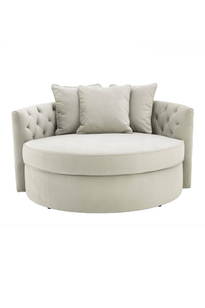 Round Gray Buttoned Sofa | Eichholtz Carlita | Oroatrade.com