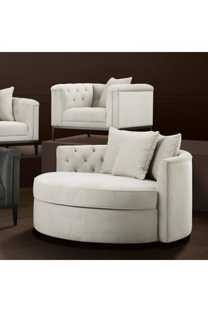 Round Gray Buttoned Sofa | Eichholtz Carlita | Oroatrade.com