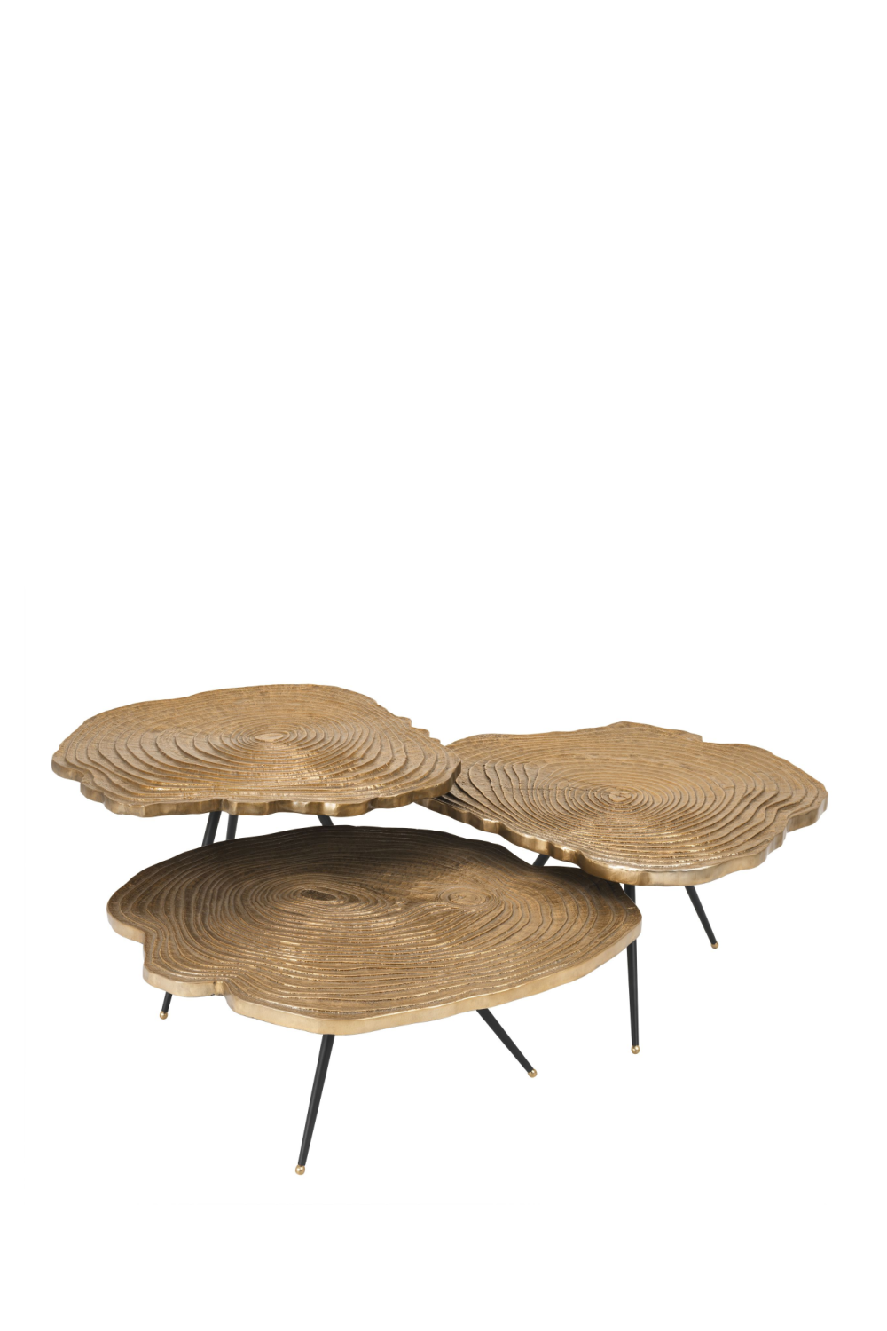 Gold Wood Slice Coffee Table Set | Eichholtz Quercus | OROA TRADE