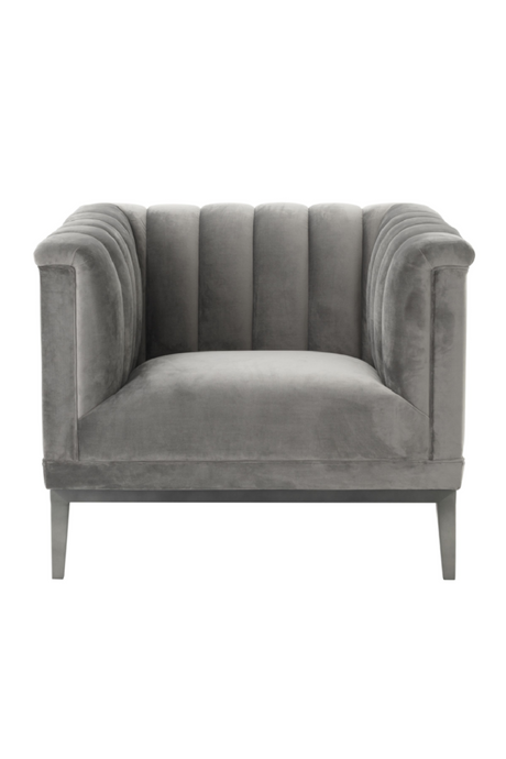 Gray Velvet Barrel Chair | Eichholtz Raffles | Oroatrade.com