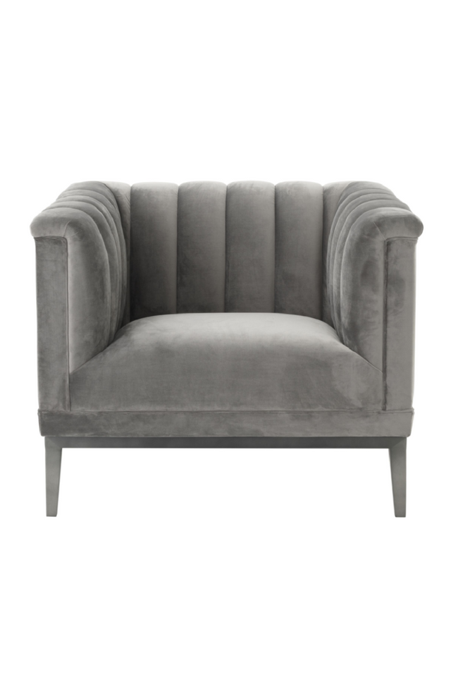 Gray Velvet Barrel Chair | Eichholtz Raffles | Oroatrade.com
