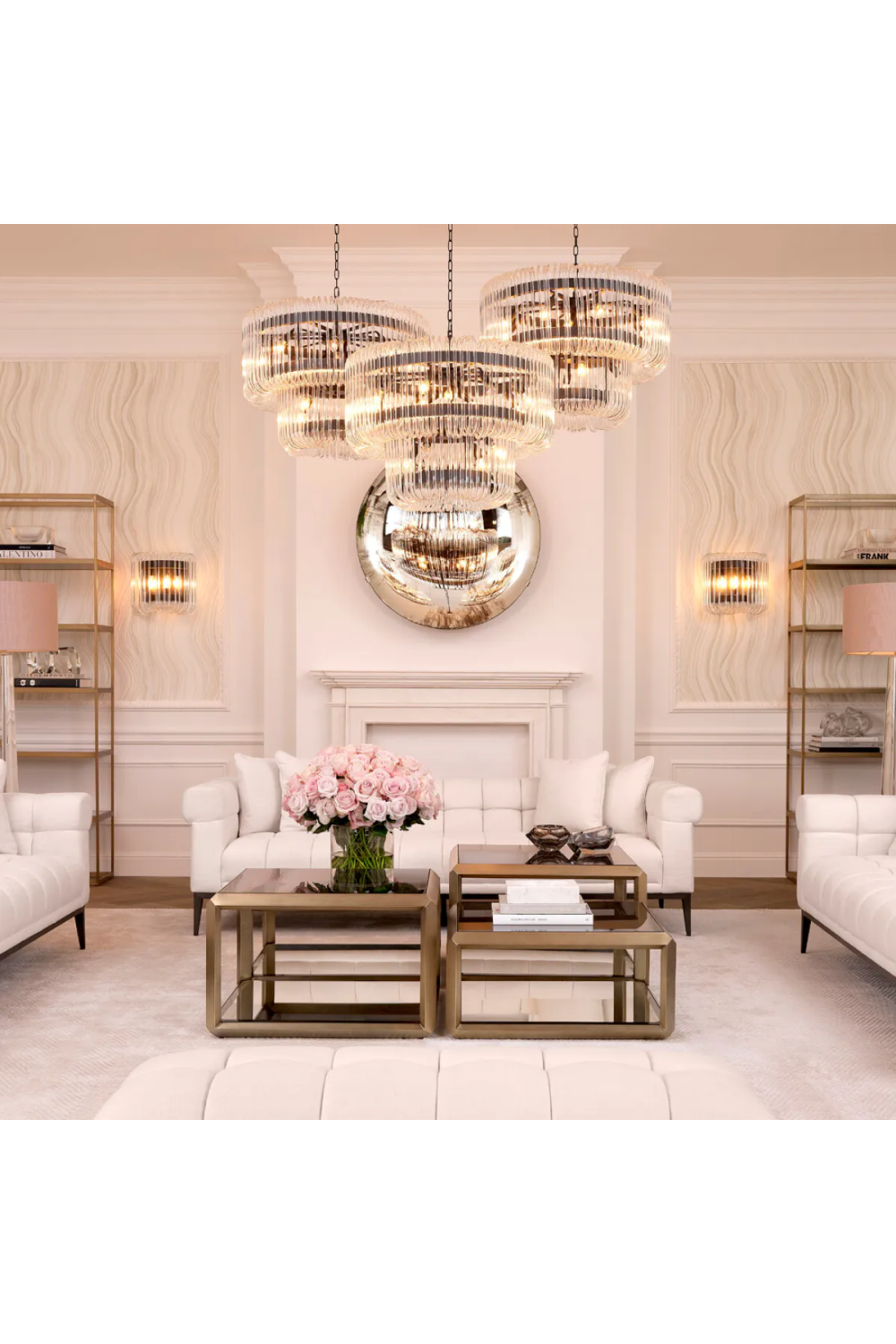 2 Tier Glass Rod Chandelier | Eichholtz Sutton House | OROA.com