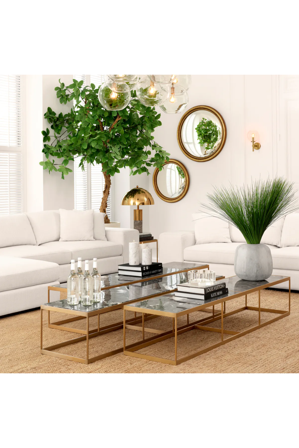 Marble Top Brass Frame Coffee Table | Eichholtz La Quinta | Oroa.com