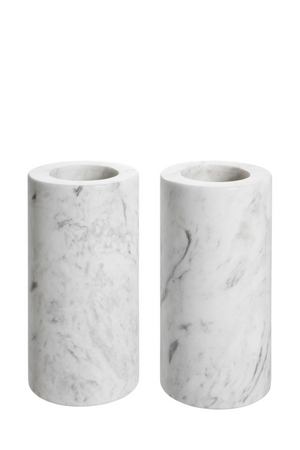 White Marble Tealight Holders (2) | Eichholtz Tobor | Oroa.com