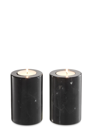 Black Marble Candle Holders 2 | Eichholtz Tobor S | OROA TRADE
