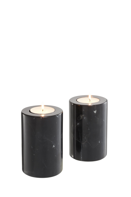Black Marble Candle Holders 2 | Eichholtz Tobor S | OROA TRADE
