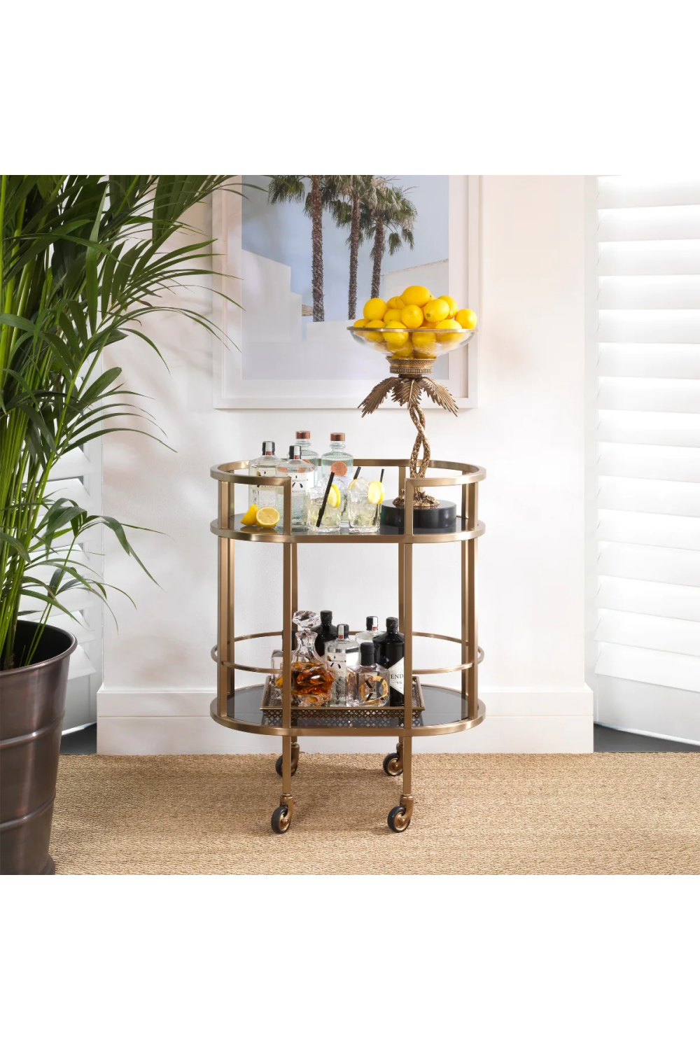 Smoked Glass 2-Layer Trolley | Eichholtz Townhouse | Oroa.com