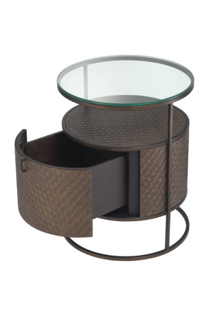Round Woven Oak Bedside Table | Eichholtz Napa Valley | Oroa.com