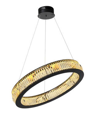 Black Ring Crystal Glass Chandelier L | Vancouver | OROA TRADE
