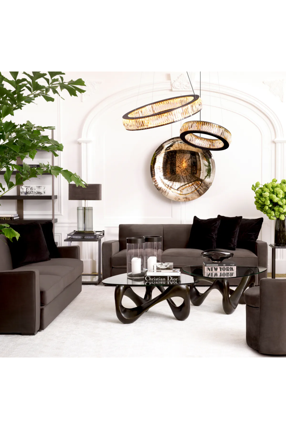 Black Ring Crystal Glass Chandelier L | Vancouver | OROA.com