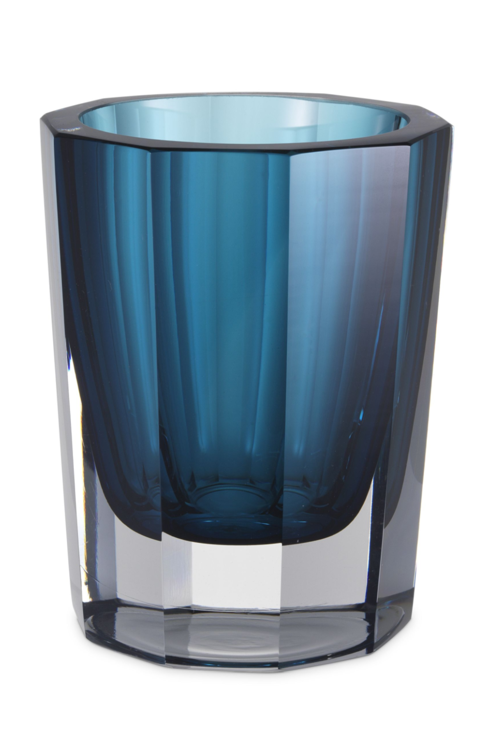 Blue Octagonal Glass Vase | Eichholtz Chavez | Oroa.com