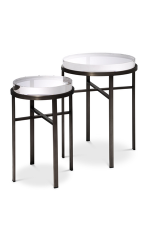 Round Glass Side Tables (2) | Eichholtz Hoxton | Oroa.com