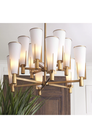 Antique Brass Conical Shade Chandelier | Eichholtz Dino | OROATRADE.com