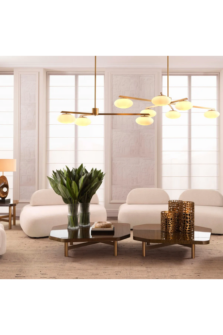 Elliptical White Glass Chandelier | Eichholtz Evergreen | Oroa.com
