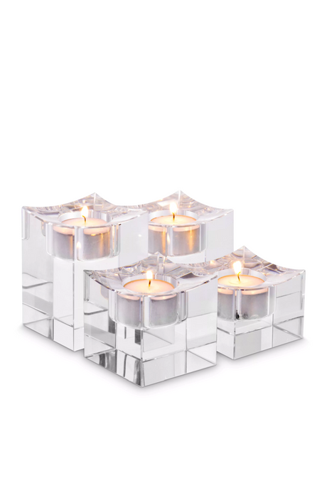 Crystal Tealight Holder Set (4) | Eichholtz Giancarlo | Oroa.com