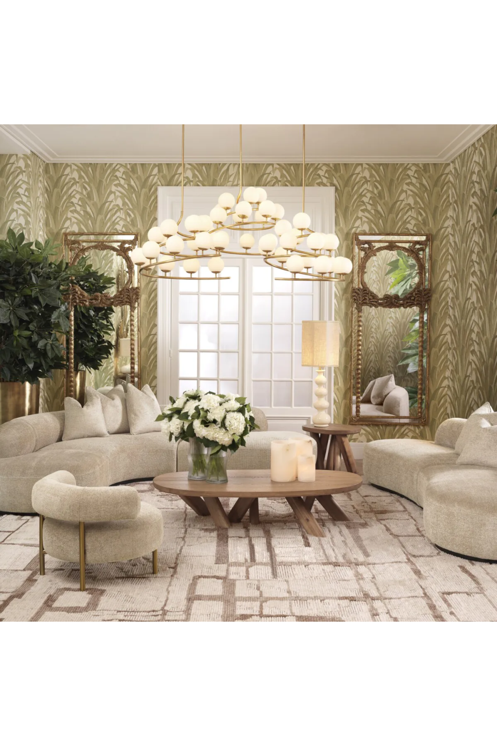 White Glass Orbs Chandelier | Eichholtz Brissac | Oroa.com