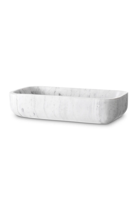 Elongated White Marble Bowl | Eichholtz Vioujard | Oroa.com