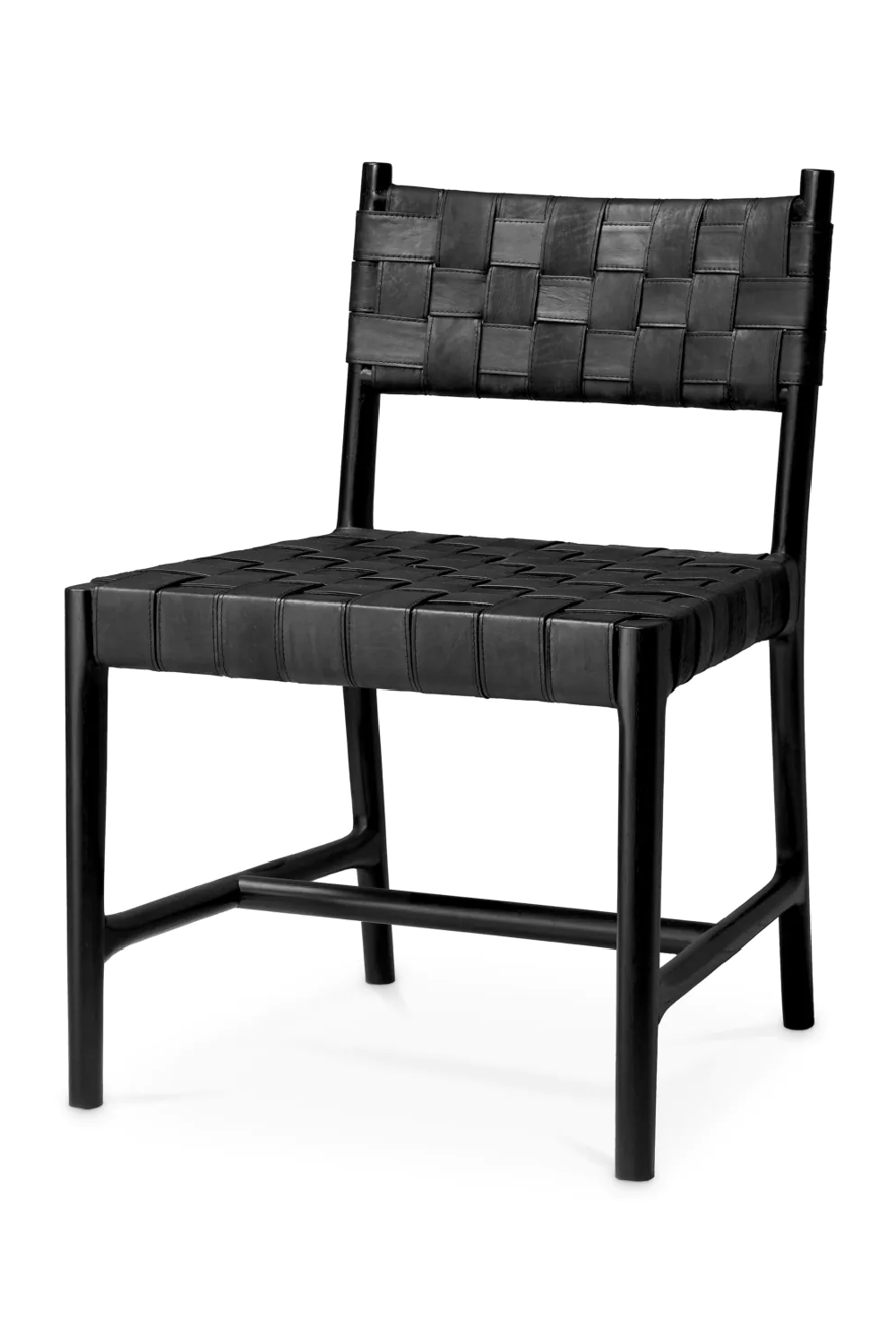 Woven Black Leather Dining Chair | Eichholtz Tiberio | Oroa.com