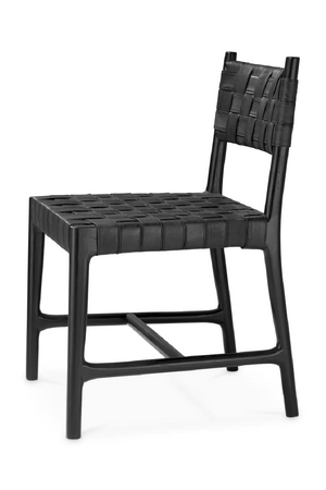 Woven Black Leather Dining Chair | Eichholtz Tiberio | Oroa.com