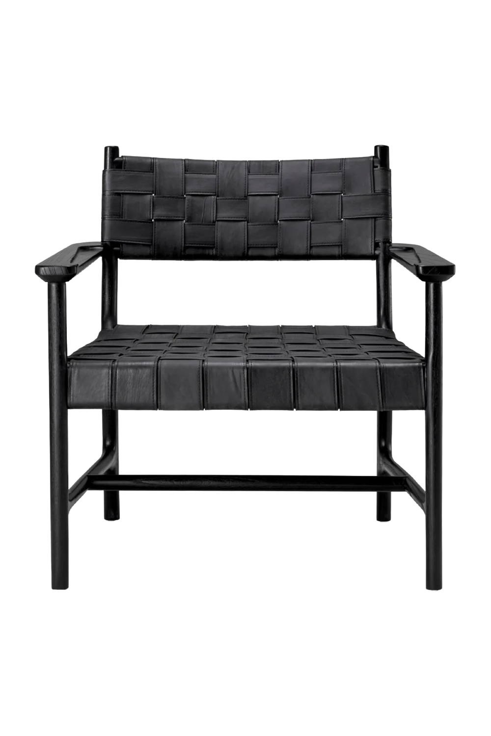 Woven Black Leather Lounge Chair | Eichholtz Tiberio | Oroa.com