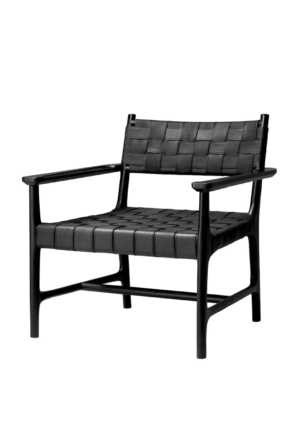 Woven Black Leather Lounge Chair | Eichholtz Tiberio | Oroa.com
