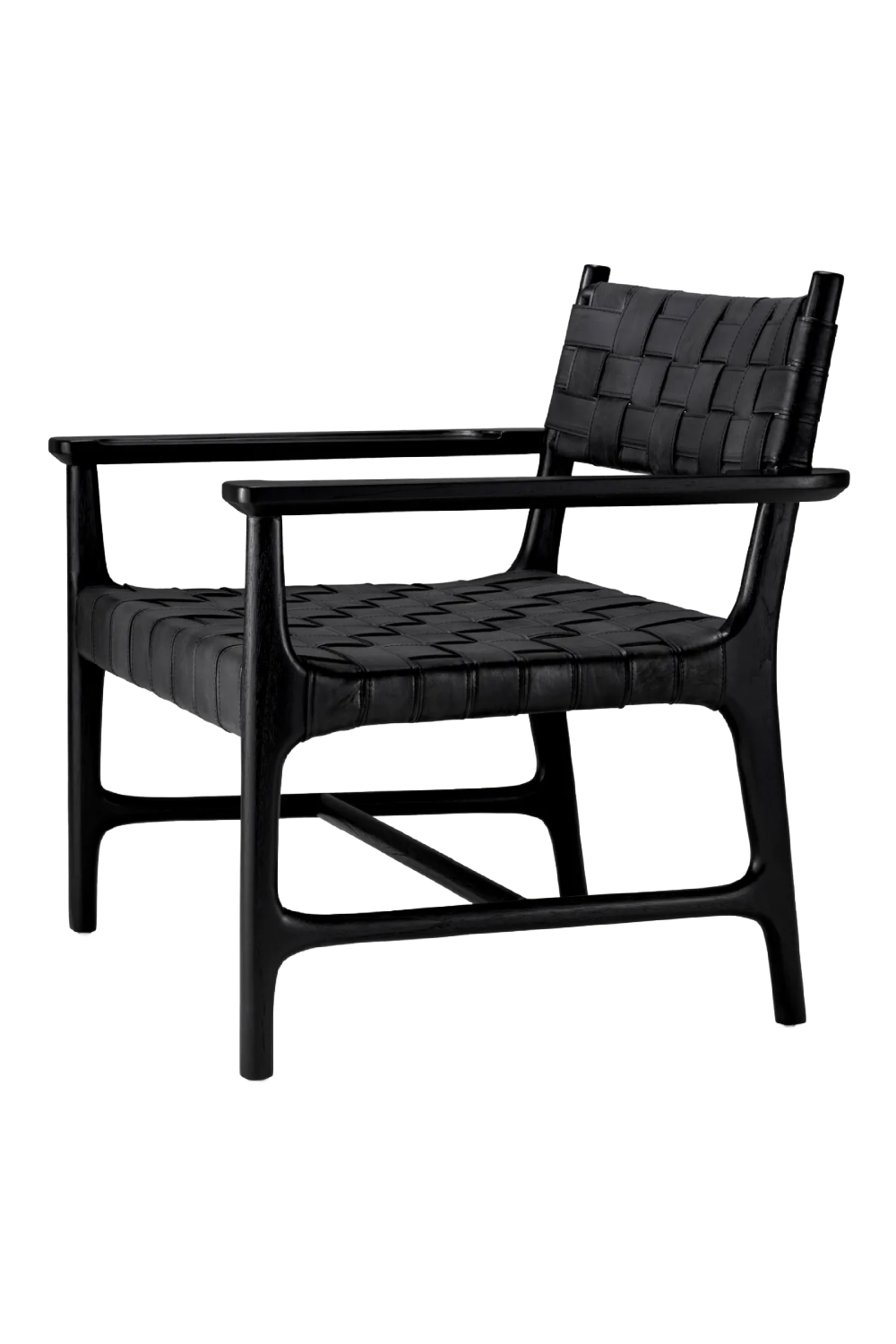 Woven Black Leather Lounge Chair | Eichholtz Tiberio | Oroa.com
