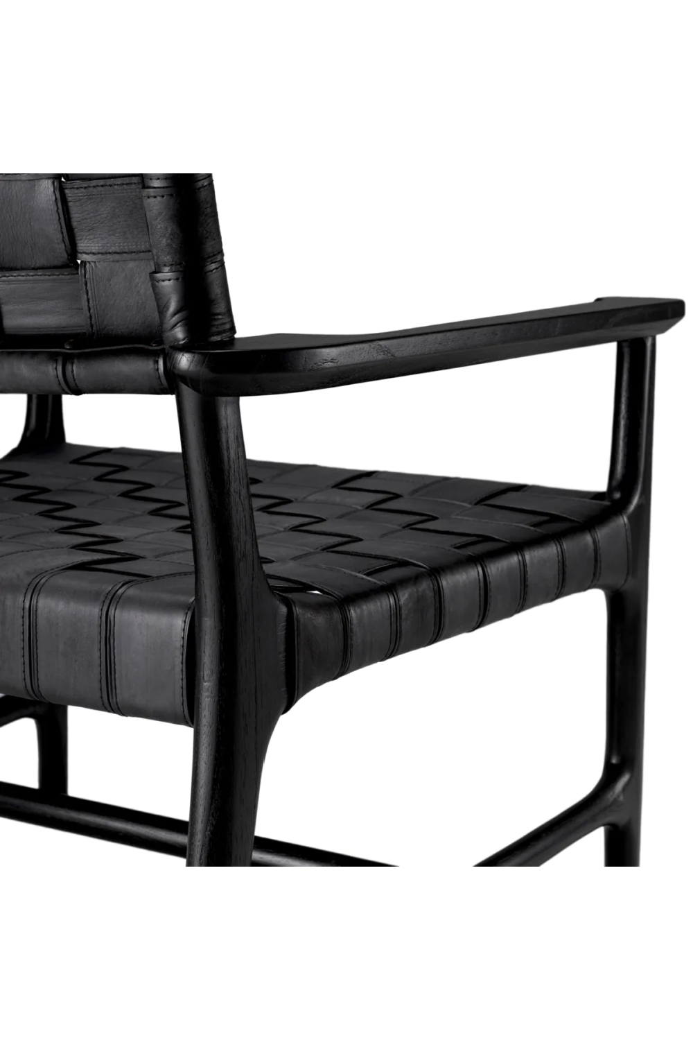 Woven Black Leather Lounge Chair | Eichholtz Tiberio | Oroa.com