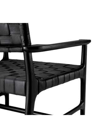 Woven Black Leather Lounge Chair | Eichholtz Tiberio | Oroa.com