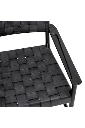 Woven Black Leather Lounge Chair | Eichholtz Tiberio | Oroa.com