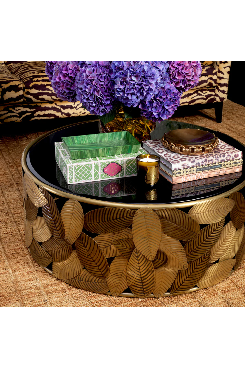 Black Beveled Glass Coffee Table | Eichholtz Botanico | Oroa.com