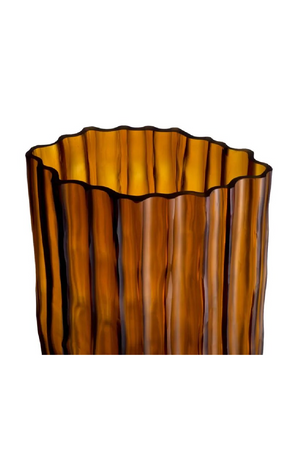 Fluted Amber Glass Vase | Eichholtz Vivente | OROA.com