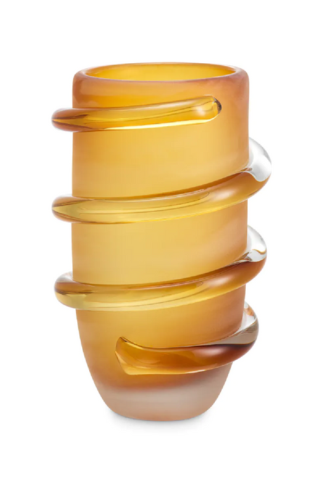 Frosted Yellow Glass Vase | Eichholtz Eliano | Oroa.com