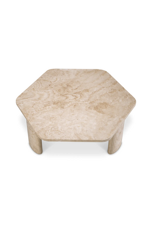 Hexagonal Travertine Coffee Table | Eichholtz Zenitho | Oroa.com