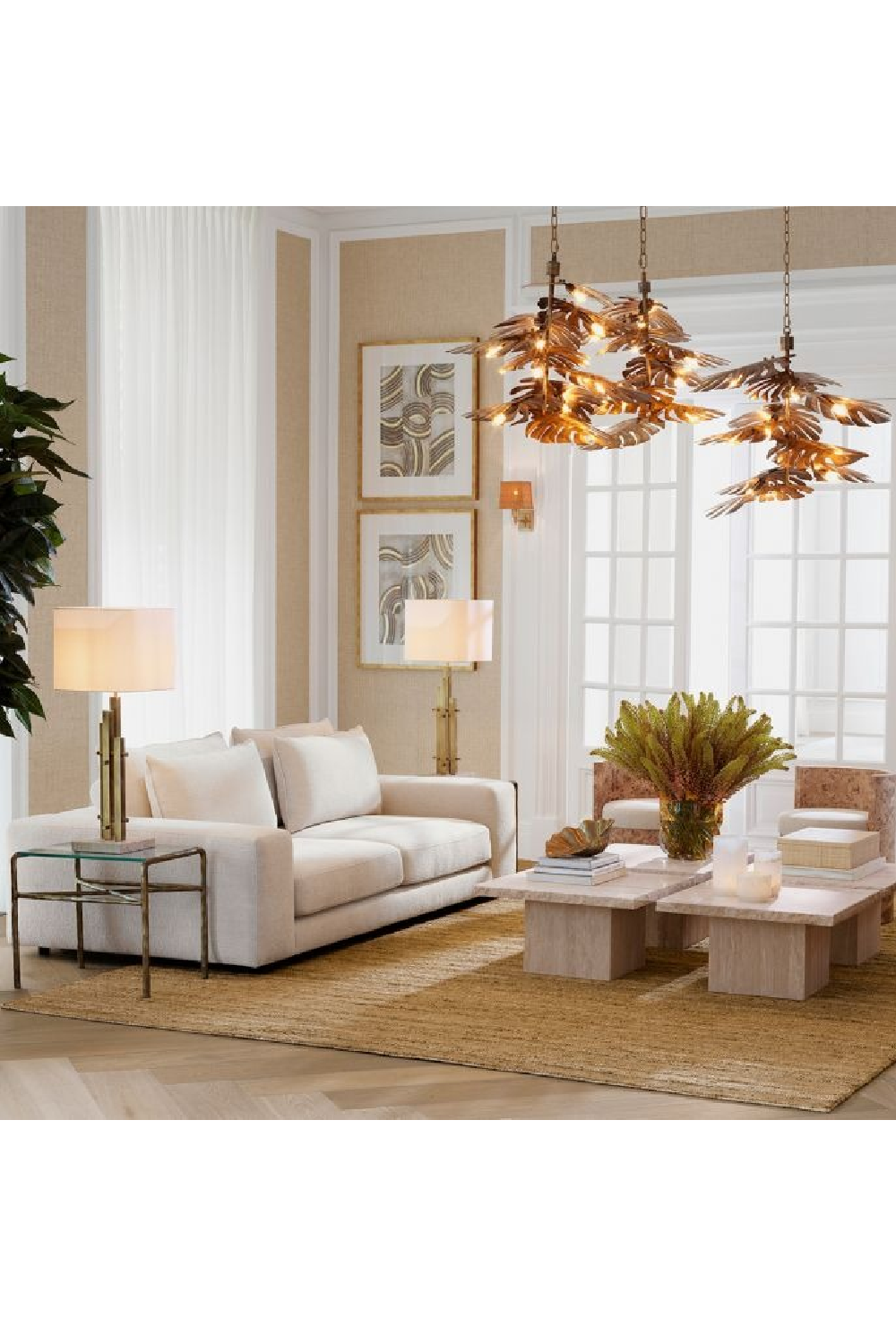 Vintage Brass Framed Side Table | Eichholtz Xandria | Oroatrade.com